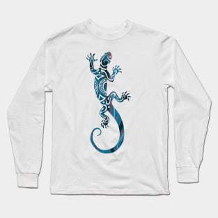Ornate Gecko Colorful Lizard Illustration Long Sleeve T-Shirt